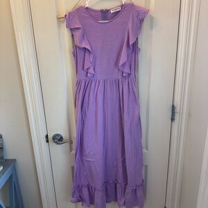 Gorlya Lavender Ruffle Kids Dress | 14